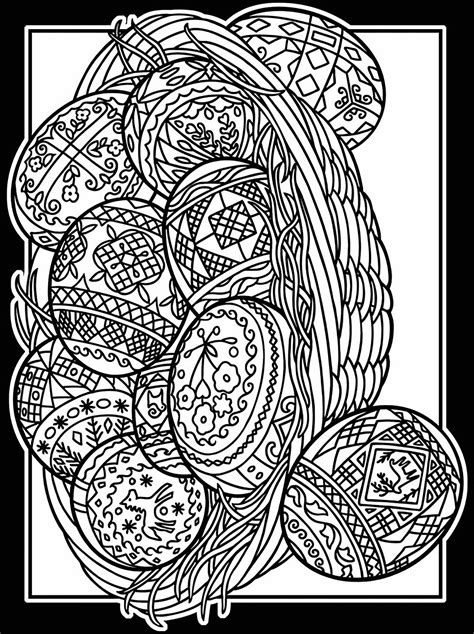 Easter Eggs To Print And Color Easter Adult Coloring Pages