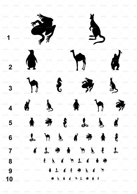 Visual Eye Charts With Animals For Kids By Fotografkagabriela