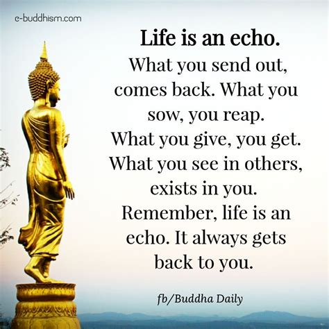 Life Is An Echo Buddhism Quote Buddha Quotes Inspirational Buddha