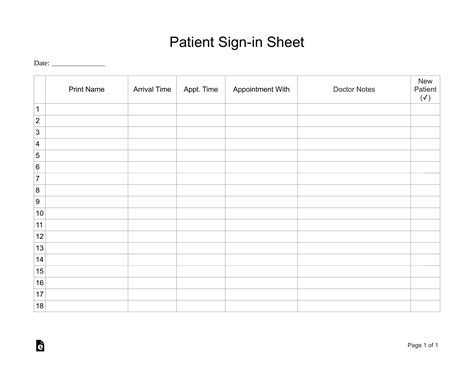 Printable Patient Sign In Sheet Shop Fresh - Riset