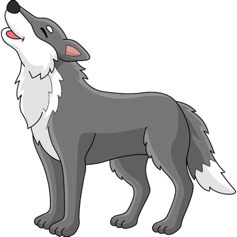 Premium Vector Wolf Animal Cartoon Colored Clipart Illustration