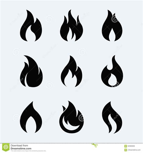 Fire Icon Vector Set Stock Vector Illustration Of Isolated 92890909