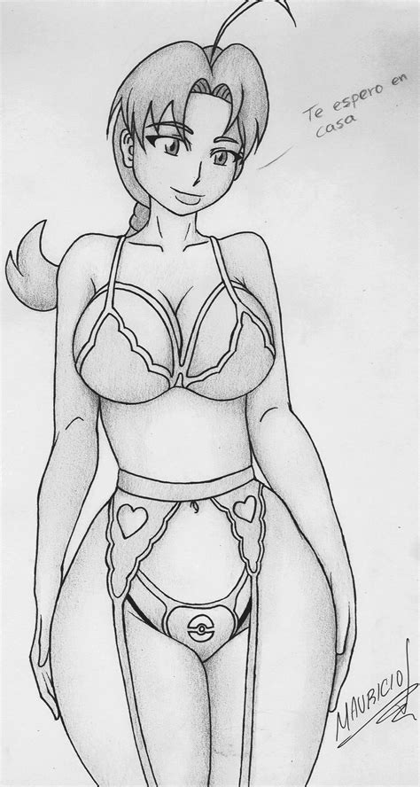 delia ketchum lingerie by eroticfanart on deviantart