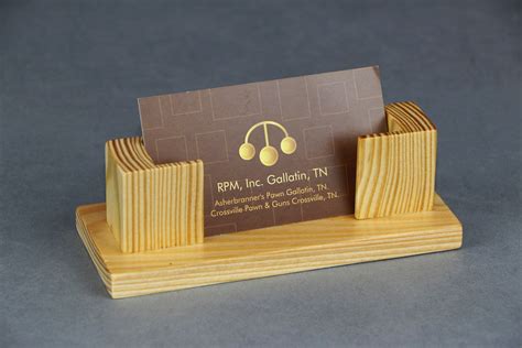 Wooden Business Card Holder Light Color Wood Hand Made Etsy Wooden