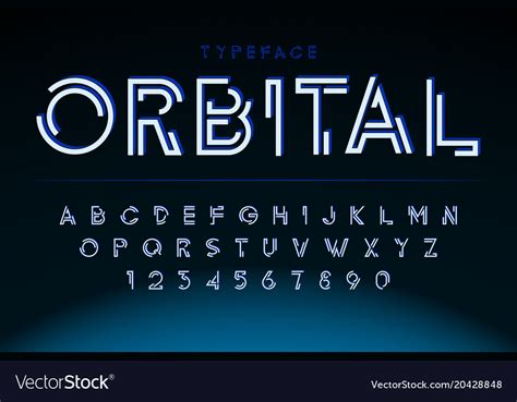 Futuristic Display Font Design Alphabet Character Vector Image