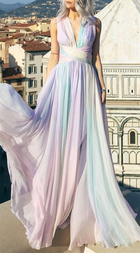 Pastel Rainbow Dress In 2020 With Images Gowns Rainbow Dress