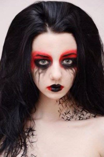 Red Goth Cool Hairstyles Halloween Makeup Halloween Make Up