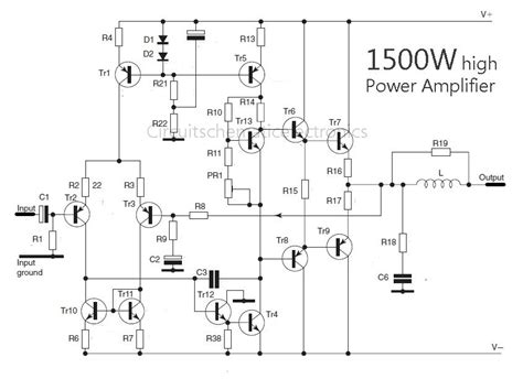 Here in this article, we can get transistor audio amplifier circuit diagram to make our amplifier. Scematic Diagram: Diagram Of Power Amp Watt 1500