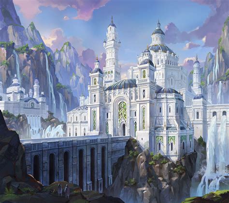 Artstation White Castle Ji Young Joo Fantasy Castle Fantasy Landscape Fantasy City