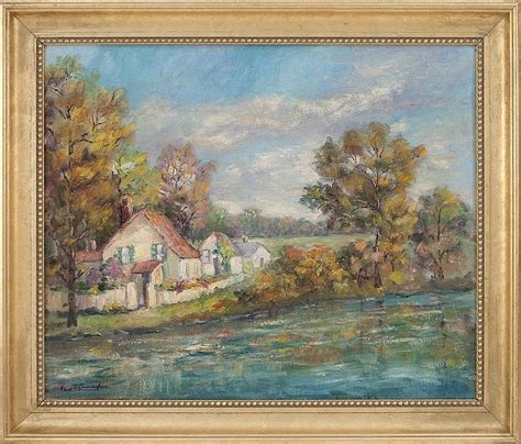 Lot Fern Cunningham Stone American 1889 1975 Cottage By The Lake