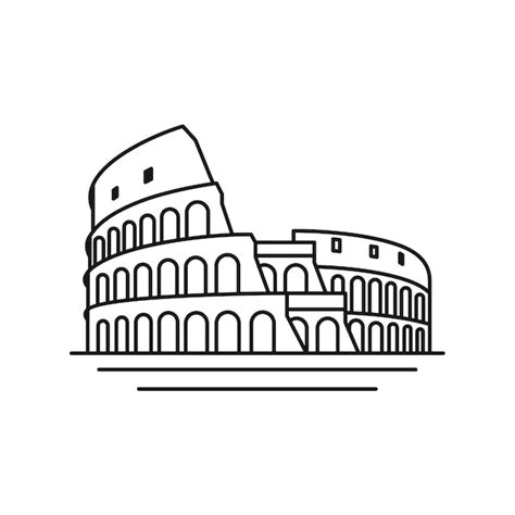Premium Vector Line Art Vector Logo Of The City Of Rome Italy