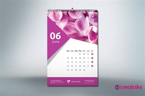 Wall Calendar 2017 V009 By Creatricks On Creativemarket Calendar