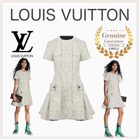 louis vuitton louis vuitton skater dress in tweed with frank edges in 2022 dresses with