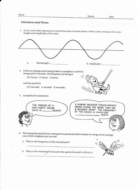 These rolling waves are a combination of compressional and transverse waves. Worksheet Labeling Waves Answer Key Lovely sound Waves ...