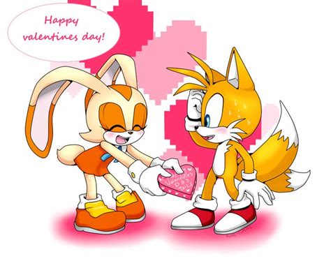 Happy Valentines By Kime Cupcake Sonic And Amy Bunny Mom Sonic Fan Art