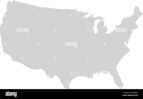 Silueta Del Mapa De Estados Unidos Sobre Fondo Blanco Imagen Vector De Stock Alamy