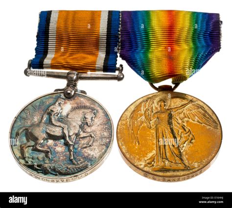 World War One Medals British War Medal And The Victory Medal Stock