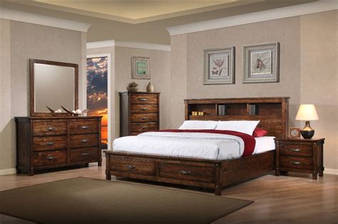 Rustic Classic Brown 4 Piece King Bedroom Set Jessie Rc Willey