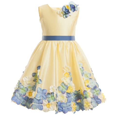Girls Stunning Pale Yellow Sleeveless Dress By Lesy Luxury Flower A