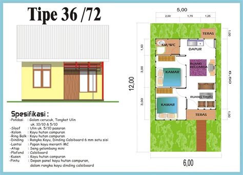 Itu kenapa banyak keluarga baru yang memilih rumah minimalis type 36 sebagai tempat tinggal karena dalam awal pembuatannya, denah rumah minimalis type 36 terdiri dari taman depan. denah rumah type 36 minimalis | Denah rumah, Rumah ...
