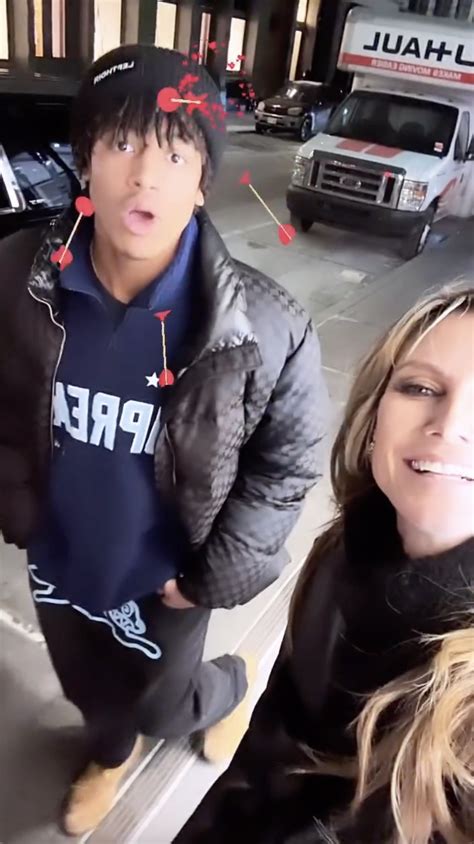 Heidi Klums Rarely Seen Son Henry 18 Towers Over Model Mom As They Sing In The Street During
