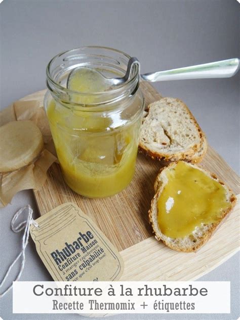Confiture à la rhubarbe -Recette Thermomix-Etiquettes