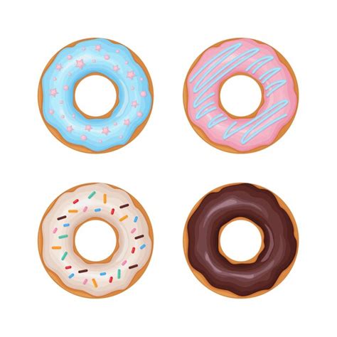 Donut Eine Sammlung Von Donuts Die Mit Verschiedenen Glasuren Und