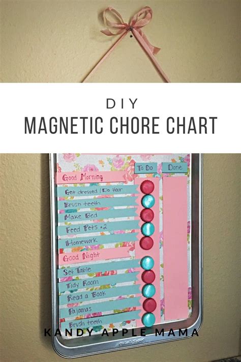 Diy Magnetic Chore Chart Made Out Of An Old Cookie Sheet And Bottle