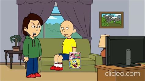 Caillou Gets The Spongebob Squarepants Movie On Dvdgrounded But Its