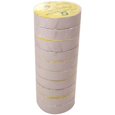 White Electrical Tape 34 X 66 Ft Roll 7 Mil 10 Pack