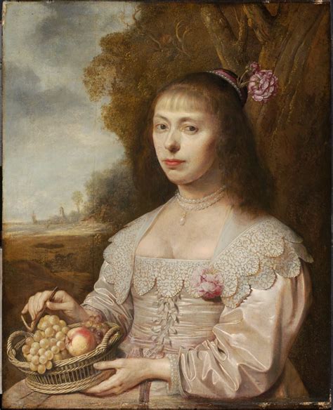 Portrait Of A Young Woman Holding A Basket Of Fruit Museum Of Fine