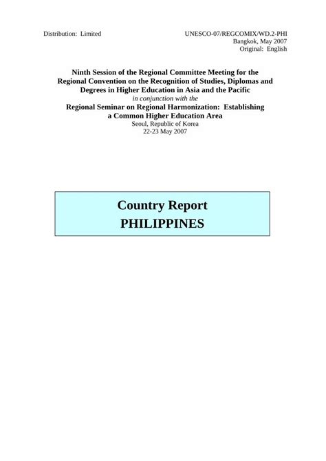 Pdf Country Report Philippines Unesco · Pdf Filethis Paper Presents