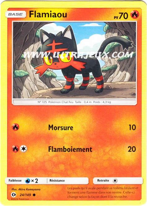 Flamiaou 24 R149 Carte Pokémon Cartes à Lunité Français Ultrajeux