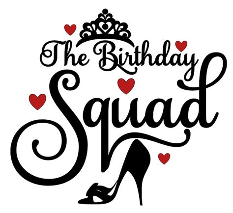 Birthday Queen And Squad Svg Png Download Only Etsy Canada