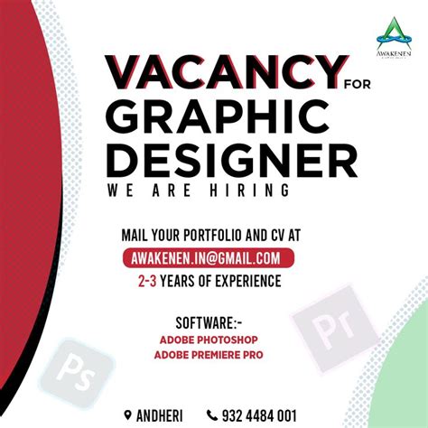Vacancy For Graphic Designer Graphic Design Photoshop We Are Hiring