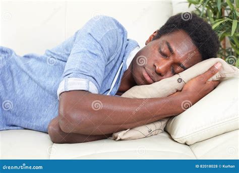 Sleeping Black Man Stock Photo Image Of Comfort Male 82018028