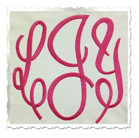 Large Classic 3 Letter Monogram Machine Embroidery Font Etsy