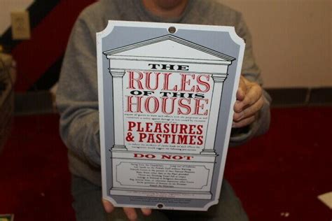 The Rules Of This House Brothel Prostitute Gas Oil Porcelain Metal Sign 3772066367