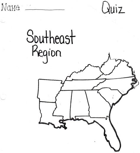 Southeast States Blank Map Tourist Map Of English