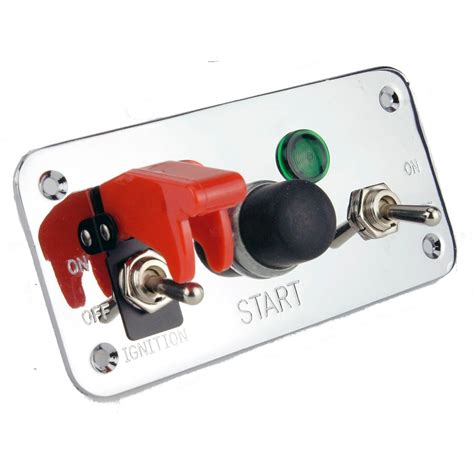 Chrome Switch Panel With Push Button Start And Toggle Switches