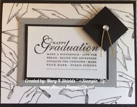 Stampin Up Graduation Card Idea With Punch Art Graduation Cap