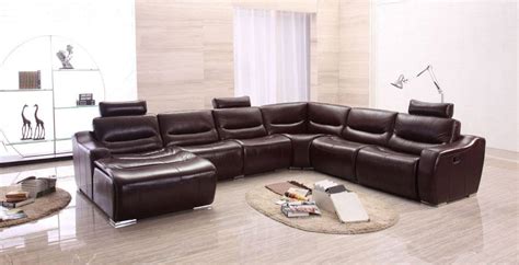 Extra Large Spacious Italian Leather Sectional Sofa In