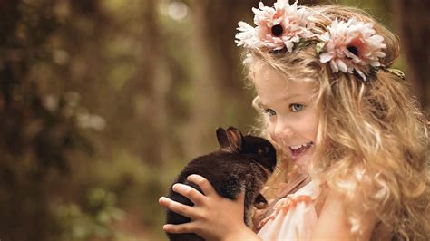 Cute Smiley Girl Baby Is Having Flower Crown On Head And