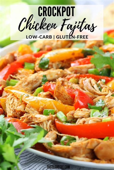 Put all ingredients (besides rice and toppings) into a slow cooker. These Crock Pot Chicken Fajitas are so tender and ...