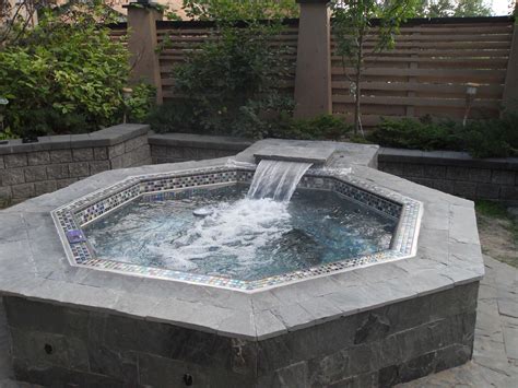 Classic Hanover Stainless Steel Hot Tub With Custom Tile And Waterfall Custom Hot Tubs