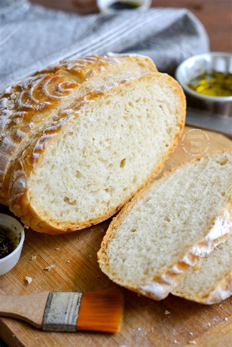 No Knead Crusty White Bread Cooking From Heart