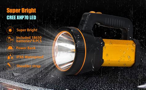 Geprosma High 6000 Lumen Powerful Rechargeable Flashlight