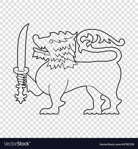 Thin Line Emblem Of Sri Lanka Royalty Free Vector Image