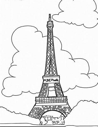 Coloring Pages Eiffel Tour Folk Patterns Coloriage