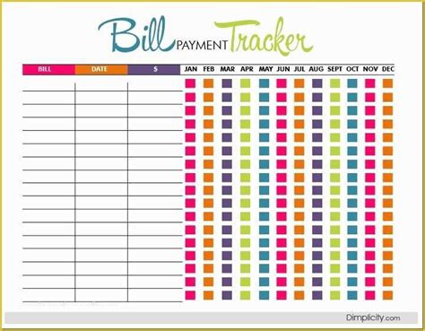 Free Payment Tracker Template Of Bill Payment Tracker Pdf